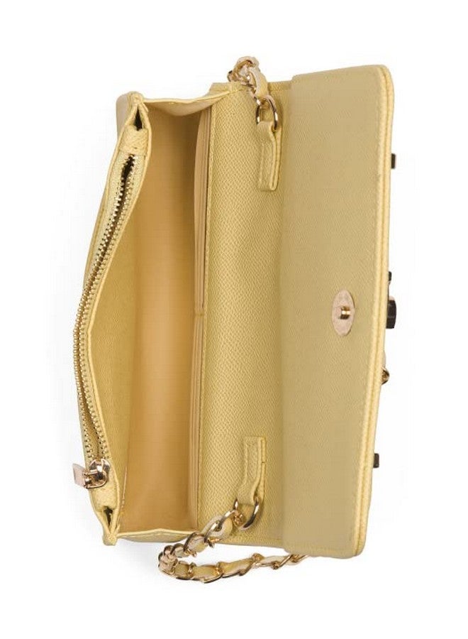 bebe New Logo Purse Evie Handbag Crossbody Chain Strap Buttercup Yellow Blonde Womens Small - Image 3