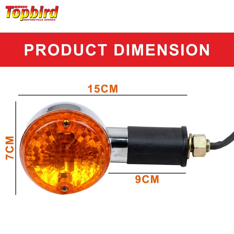 TOPBIRD EXRSIB2 Front Rear Round Turn Signal Side Indicator, - Image 2
