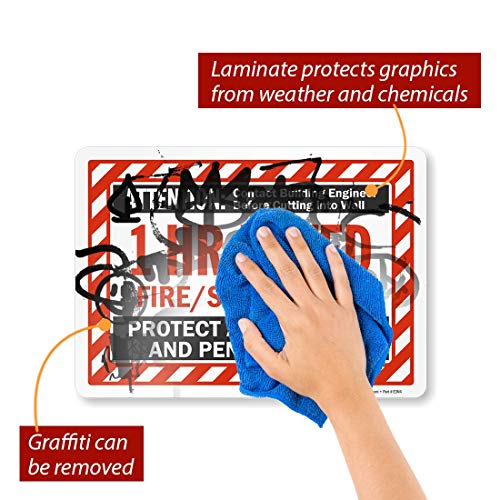 SmartSign - S-8937-EU-10x14-D1 انتباه - تصنيف 1 ساعة للحريق / الدخان لافتة حائط بواسطة | 10" × 14" فينيل مغلف - Image 2
