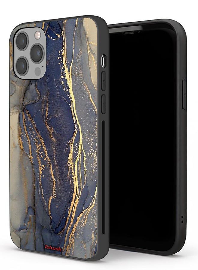 Tolwak Apple iPhone 12 Pro Max Protective Case Gliter Marble Pattern - Image 1