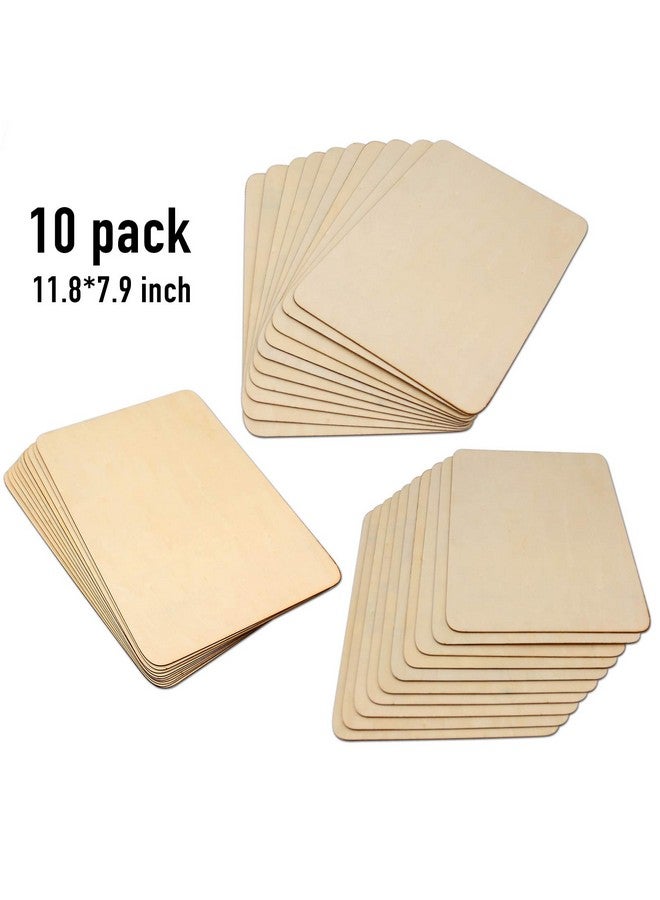 Rainmae 10 Pack Wood Sheets Premium Natural Unfinished Wood Board Thin Wooden Pieces For Painting Carving Craft Project Or School Project (300X200X1.5Mm)  - Image 5