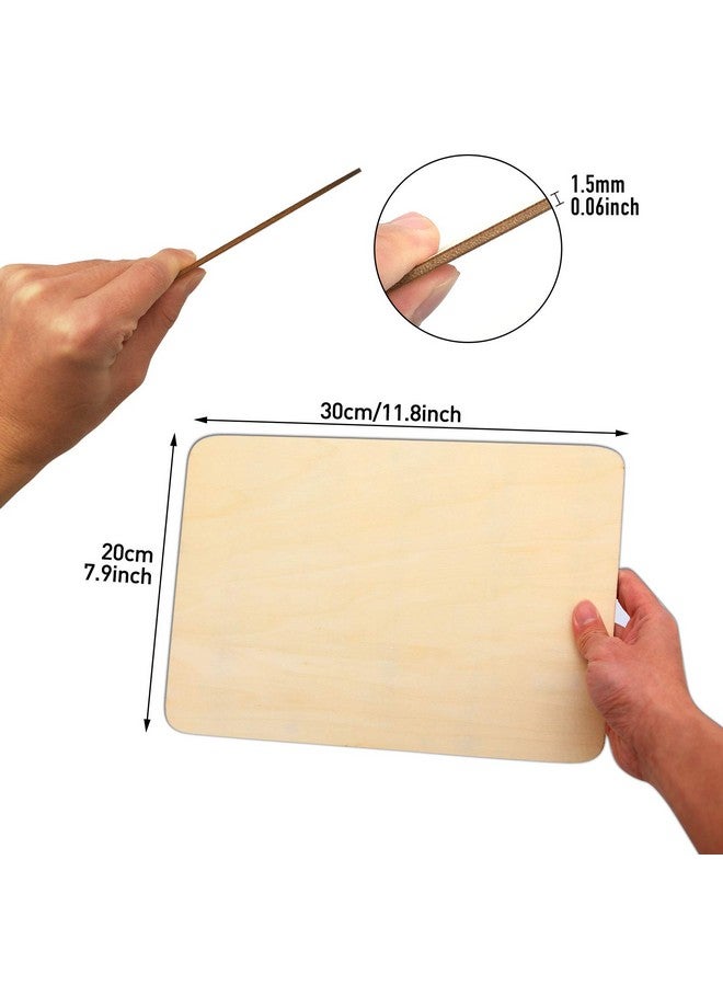 Rainmae 10 Pack Wood Sheets Premium Natural Unfinished Wood Board Thin Wooden Pieces For Painting Carving Craft Project Or School Project (300X200X1.5Mm)  - Image 3