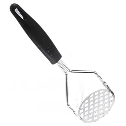 BEYTEQ Food Chopper Potato Masher Stainless Steel Potatoes Mud Pressure Mud Machine Fruit Crusher Vegetable Tools Kitchen Garlic Crusher Gadgets (Black) - Image 1