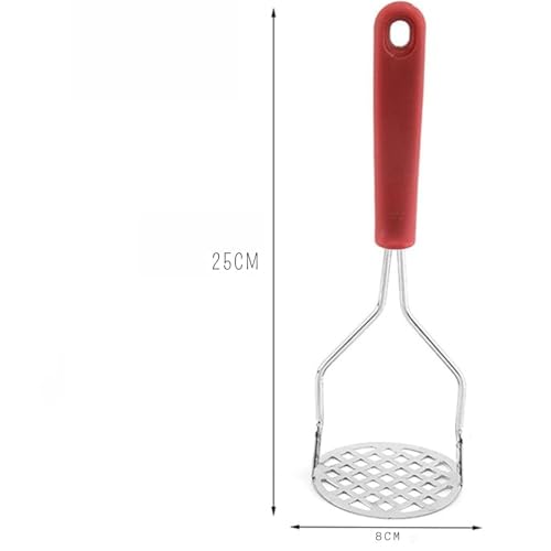 BEYTEQ Food Chopper Potato Masher Stainless Steel Potatoes Mud Pressure Mud Machine Fruit Crusher Vegetable Tools Kitchen Garlic Crusher Gadgets (Black) - Image 2
