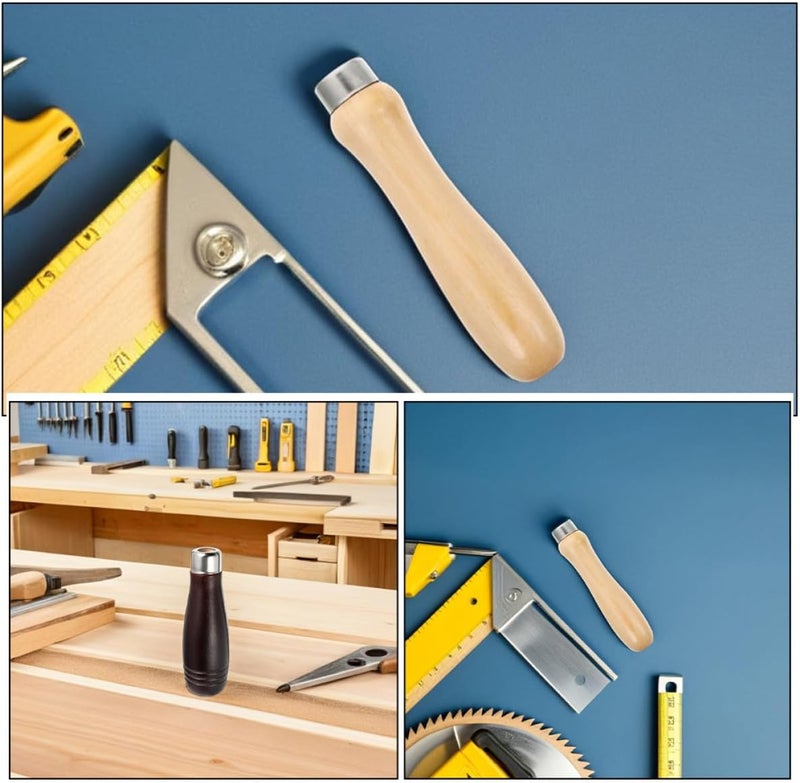 Wooden File Handle 2pcs Set with Natural Wood Grip Replacement File Handles for Woodworking and Metal Filing - Image 3