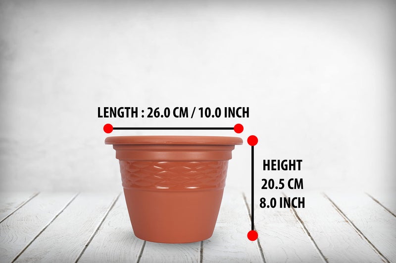 Halsey Clean Home Round Virgin Plastic Modern Design Durable Plastic Plant Pot for Gardening (Pack of 4) (POTS ONLY, SMALL-07 INCH) - Image 2