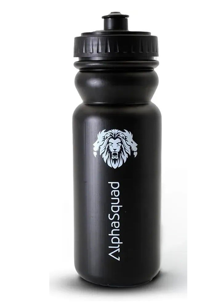 ألفاسكواد زجاجة مياه ALPHASQUAD سوداء 20 أونصة للدراجات الجبلية والطرق والجبال زجاجة ضغط 600 مل خالية من BPA لركوب الدراجات والجري والصالة الرياضية والتدريب - Image 1