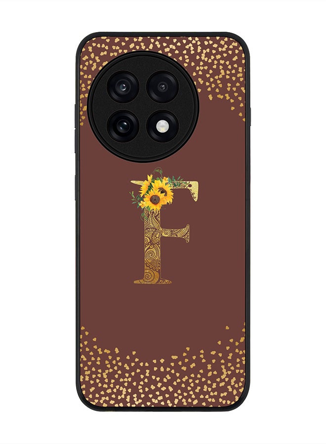 Stylizedd For OnePlus 13R / Ace 5 Pro Case,Slim fit Camera Protection, Shockproof Thin Phone cover  - Custom Floral Monogram - F  (Brown ) - Image 1