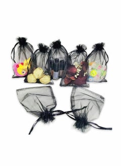 Y&D 50Pcs Organza Gift Bags Jewellery Pouches 10x15cm Black Mesh Candy Favour Bag  - Image 1