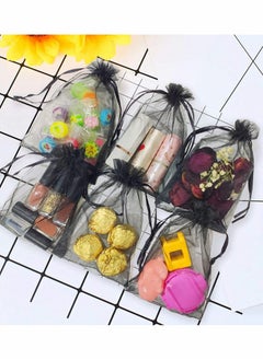 Y&D 50Pcs Organza Gift Bags Jewellery Pouches 10x15cm Black Mesh Candy Favour Bag  - Image 2