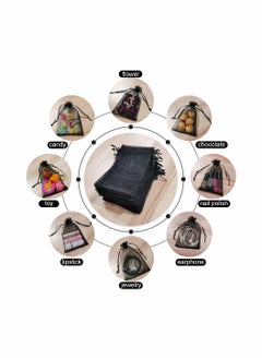 Y&D 50Pcs Organza Gift Bags Jewellery Pouches 10x15cm Black Mesh Candy Favour Bag  - Image 4