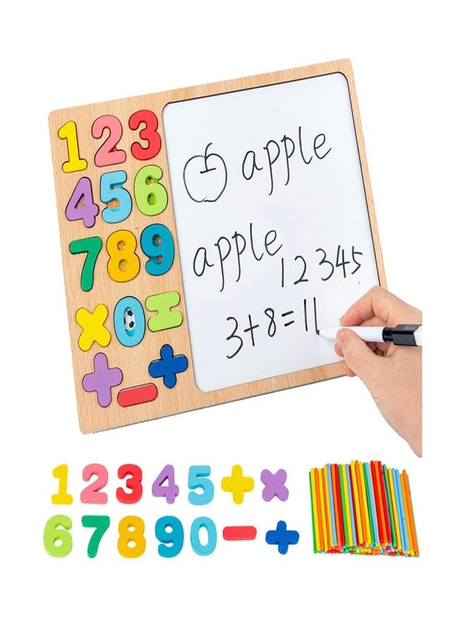 KRESHU Wooden Math Learning Board for Kids with Numbers, Colors & Magnetic Whiteboard | Educational Puzzle Toy for Toddlers & Preschool Kids | Mathematical Equations Tool (1-5 Years) - Image 3