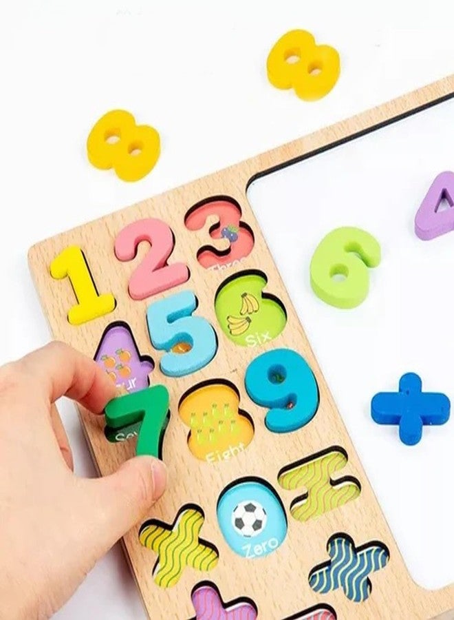 KRESHU Wooden Math Learning Board for Kids with Numbers, Colors & Magnetic Whiteboard | Educational Puzzle Toy for Toddlers & Preschool Kids | Mathematical Equations Tool (1-5 Years) - Image 5