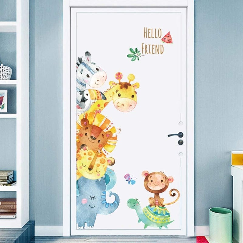 BPA Cartoon Animals Wall Stickers for Kids - Image 1