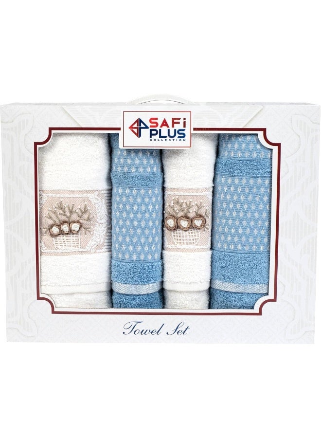Safi Plus Turkish Towels 100% Genuine Luxury Cotton 2 Large Bath Towels And 2 Hand Towels, Super Soft And Extra Absorbent - Image 1