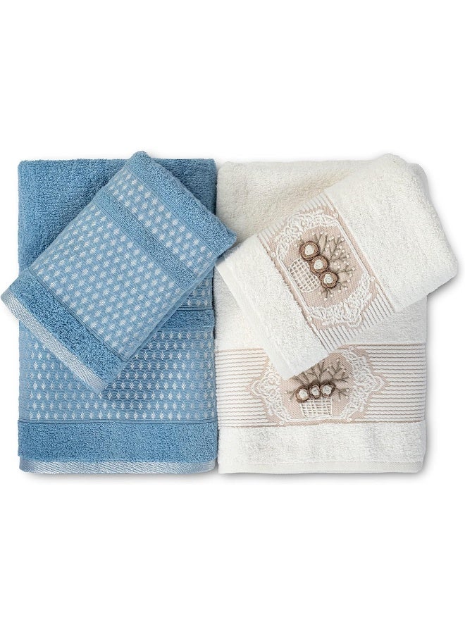 Safi Plus Turkish Towels 100% Genuine Luxury Cotton 2 Large Bath Towels And 2 Hand Towels, Super Soft And Extra Absorbent - Image 2