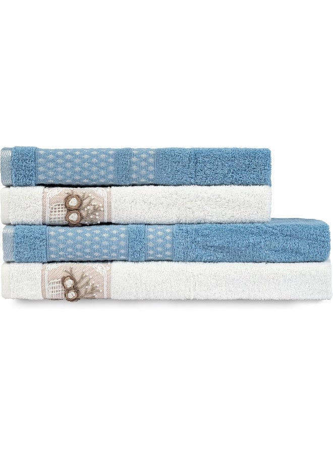 Safi Plus Turkish Towels 100% Genuine Luxury Cotton 2 Large Bath Towels And 2 Hand Towels, Super Soft And Extra Absorbent - Image 3