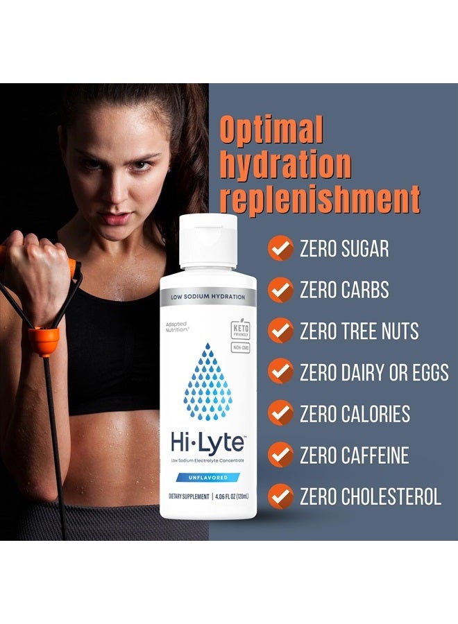 Hi-Lyte Low Sodium Liquid Electrolyte Supplement for Immune Support, Rapid Hydration | Clean Trace Minerals Alternative | Magnesium, Potassium, Zinc | Unflavored Mineral Taste | 48 Servings - Image 3