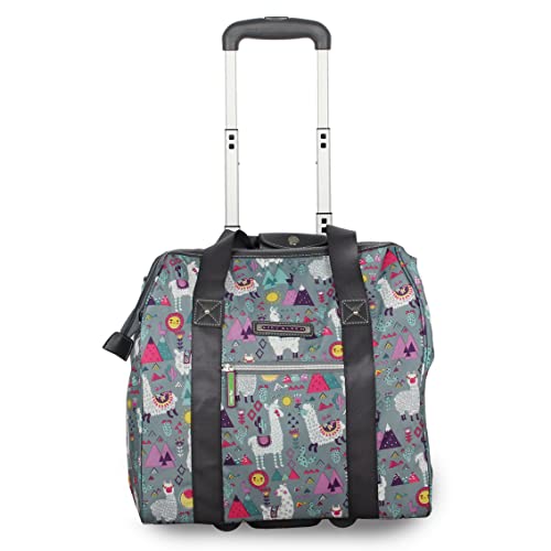 Lily Bloom Designer Under the Seat Tote Cabin Luggage Collection - 15 Inch Patterned Carry on Bag For Women - Lightweight Suitcase with 2 Rolling Wheels (Llama Mama) - Image 5