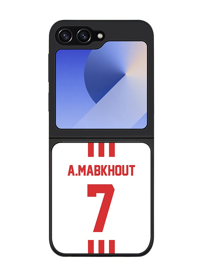 Stylizedd Rugged Black edge case for Samsung Galaxy Z Flip7 FE, Slim fit Case Flexible Anti Drop TPU Gel Thin Cover - Football Team - UAE, Player Name - A.Mabkhout - Image 1