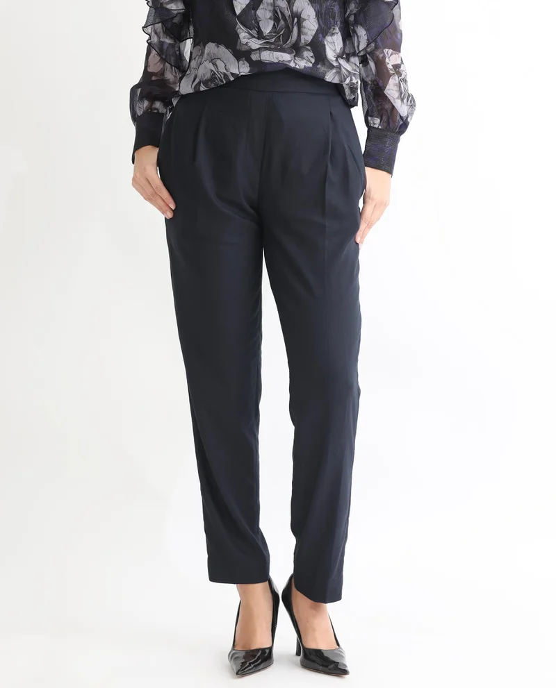 Rareism Women's Relaxed Elegance Pleated Trousers