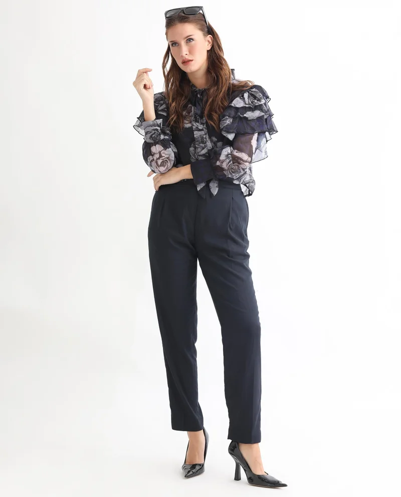 Rareism Women's Relaxed Elegance Pleated Trousers