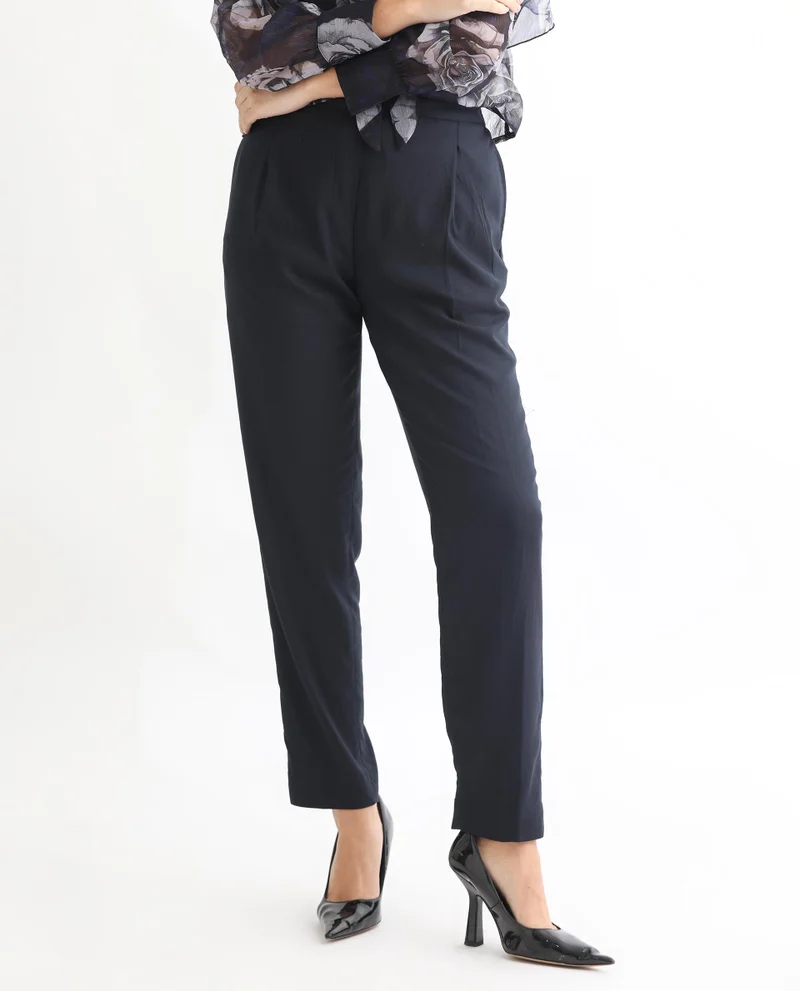 Rareism Women's Relaxed Elegance Pleated Trousers