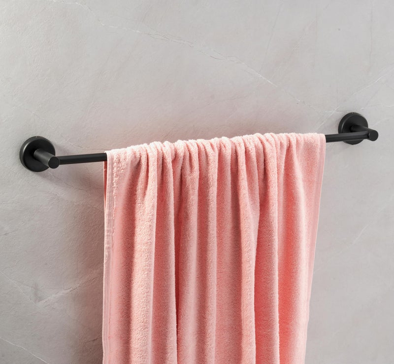 iSTAR 202 Grade Stainless Steel Bathroom Towel Bar | 24 Inch Towel Rod Hanger for Bathroom | Wall Mounted Towel Holder | Towel Rack for Bathroom | Hand Towel Stand for Kitchen and Washroom (Black1) - Image 1