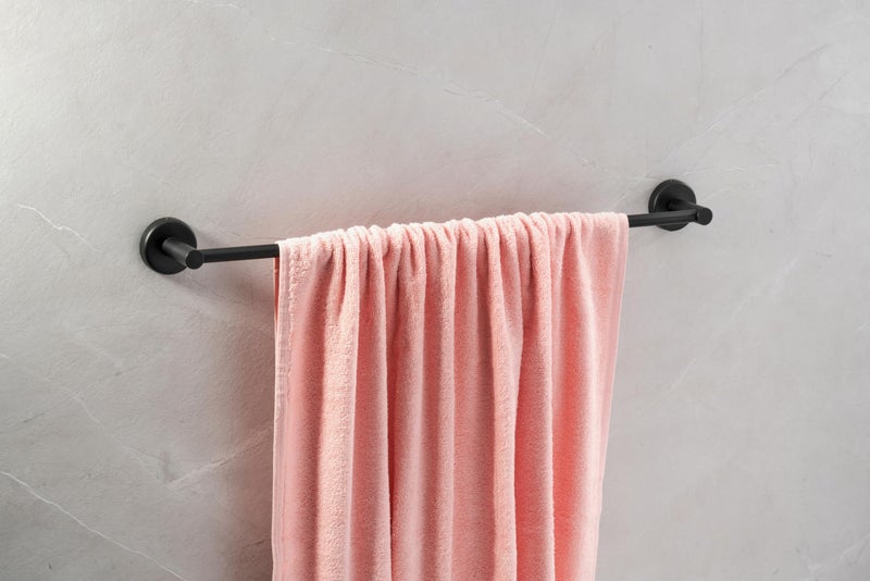 iSTAR 202 Grade Stainless Steel Bathroom Towel Bar | 24 Inch Towel Rod Hanger for Bathroom | Wall Mounted Towel Holder | Towel Rack for Bathroom | Hand Towel Stand for Kitchen and Washroom (Black1) - Image 4