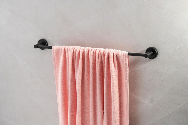 iSTAR 202 Grade Stainless Steel Bathroom Towel Bar | 24 Inch Towel Rod Hanger for Bathroom | Wall Mounted Towel Holder | Towel Rack for Bathroom | Hand Towel Stand for Kitchen and Washroom (Black1) - Image 5