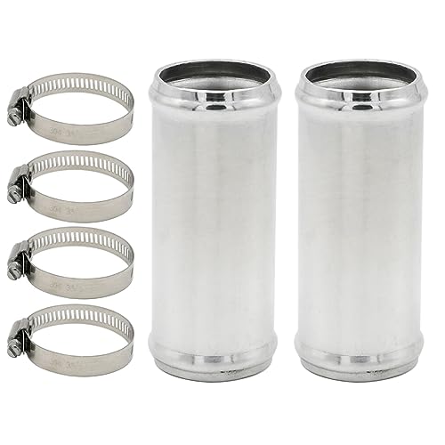 KRD PERFORMANCE 38mm15 OD Length 3 76mm Straight 15 Inch 6061 Aluminum Hose Joiner Tube Intercooler Pipe Connector High Class Glossy Polished Treatment Air Intake Tube with Bead Roll 2 PCS - Image 1