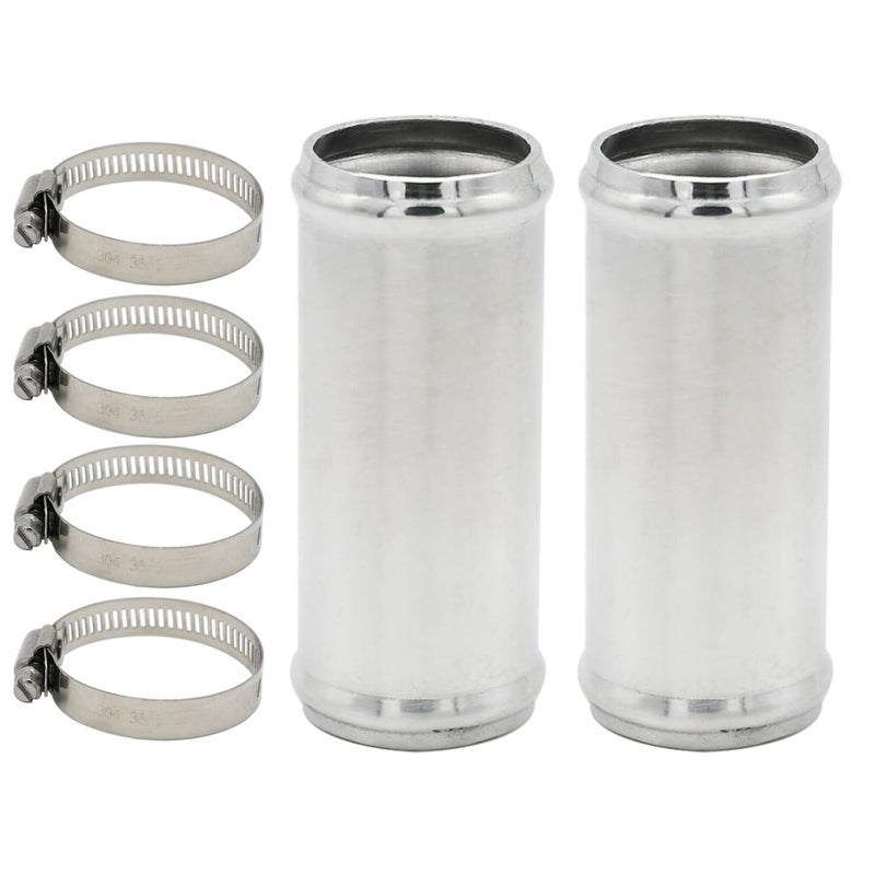 KRD PERFORMANCE 38mm15 OD Length 3 76mm Straight 15 Inch 6061 Aluminum Hose Joiner Tube Intercooler Pipe Connector High Class Glossy Polished Treatment Air Intake Tube with Bead Roll 2 PCS - Image 2