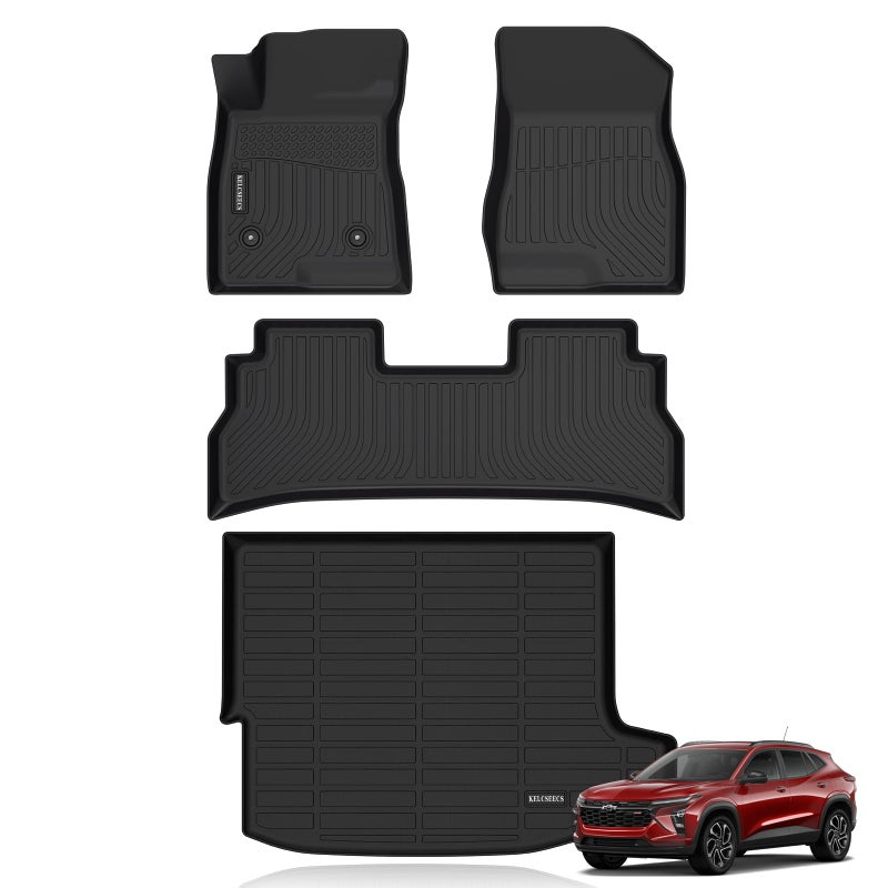 KELCSEECS Floor Mats Cargo Liner Custom for ChevroletChevy Trax 2026 2025 2024 Buick Envista 2026 2025 2024 All Weather Protection TPE Floor Liners Front Rear Row Full Set Accessories Black