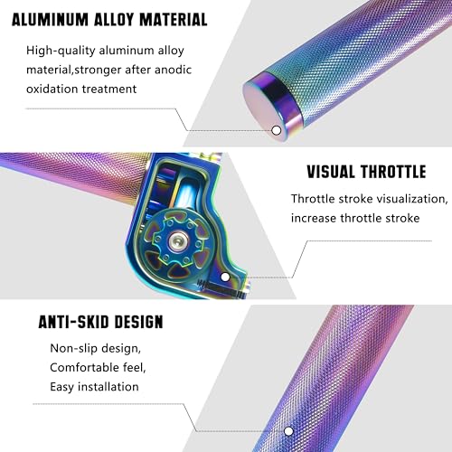 JXPANG Motorcycle Throttle Grip 78 22mm CNC Aluminum Quick Twister with Throttle Cable for KLX CR CRF EXC XR CRF50 CRF230 50 70 110 125 230 250 Dirt Pit Bike Motocross Motorbike Quad ATV Multicolored - Image 3