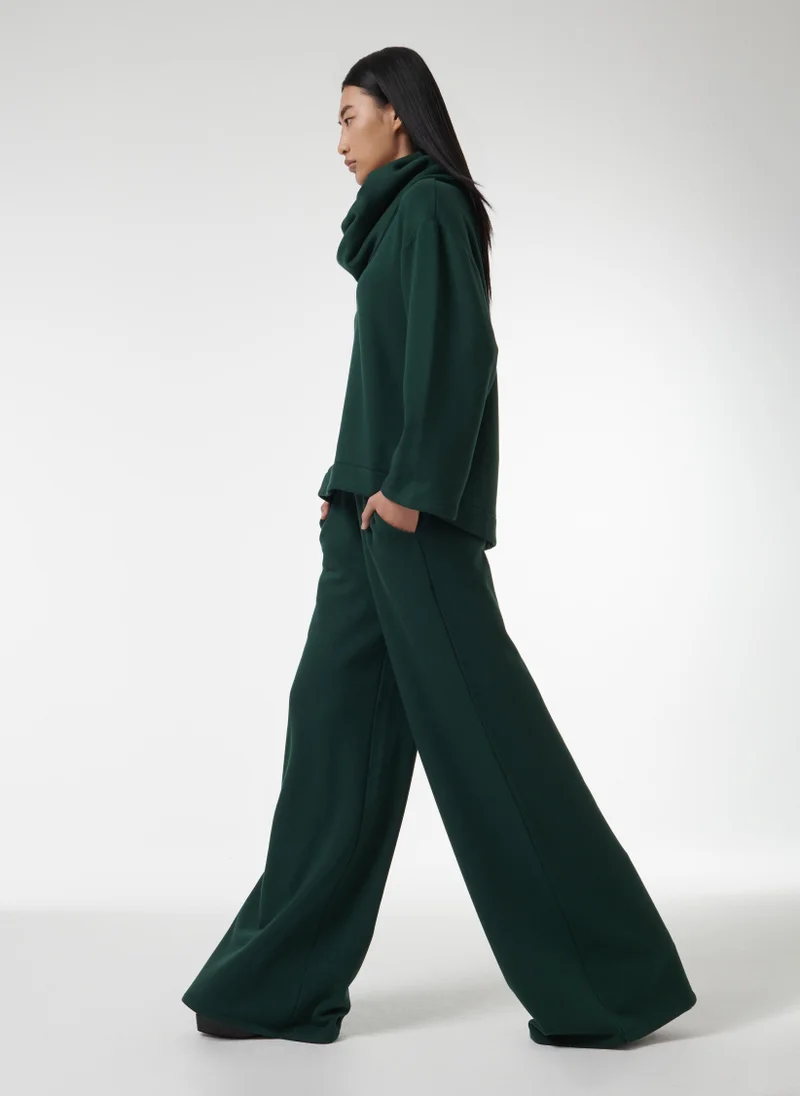 leem Wide-Leg Fleece Trousers