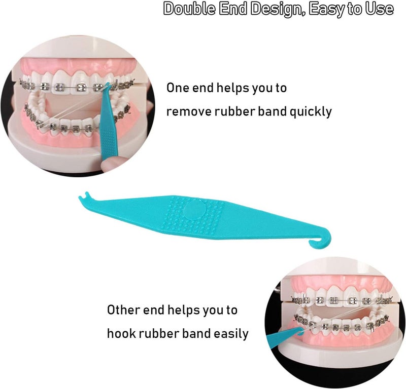 HRASY 1/8 Inch Orthodontic Elastics, 500 Pack Medium 3.5 Ounce Fix Tooth Gap, 5 Pack Elastic Placer for Braces - Image 3