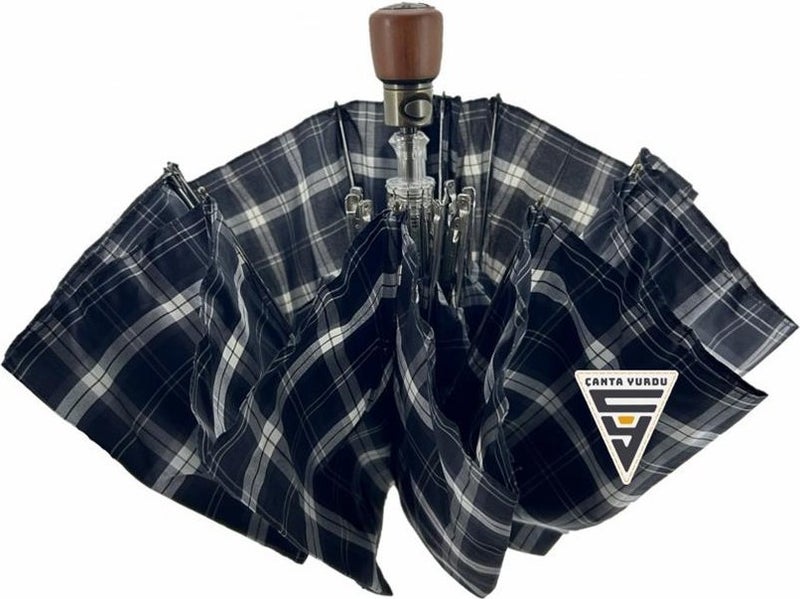 Çanta Yurdu Bag Yurdu April A238-L Automatic Special Plaid A3 Umbrella  - Image 5