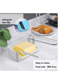 KASTWAVE Butter Dish with Lid and Knife,Airtight Butter Container Covered Butter Dish for Countertop or Fridge,ABS Plastic Butter Dishes  Dishwasher Safe, Plastic Butter Holder Tray (White)  - Image 5