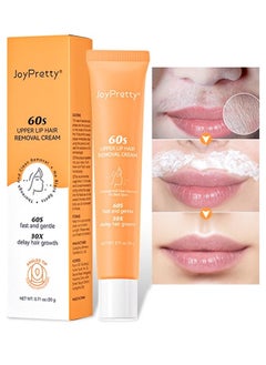 JoyPretty 60 seconds Upper Lip Hair Removal Cream Hair Removal Cream for Upper Lip Face & Chin Fast & Gentle with 30X Delay Hair Growth Moisturizing Hair Removal with Almond Oil & Aloe Vera Extract 20g  - Image 1