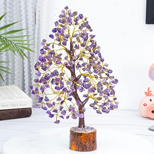 Hindcraft Amethyst Crystal Tree | Feng Shui Good Luck Tree for Home & Office Decor | Artificial Tree for Living Room, Hall & Table Decoration | Unique Gift for Men & Women – Anniversary & Birthday - Image 5