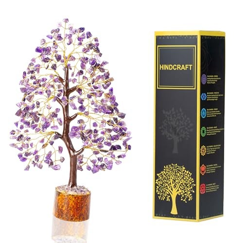 Hindcraft Amethyst Crystal Tree | Feng Shui Good Luck Tree for Home & Office Decor | Artificial Tree for Living Room, Hall & Table Decoration | Unique Gift for Men & Women – Anniversary & Birthday - Image 1