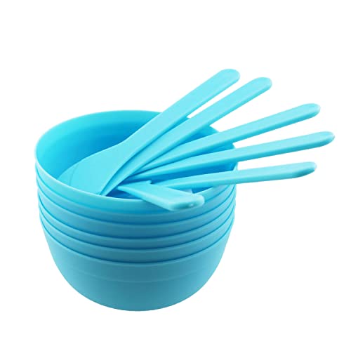 TAODAN DIY Slime Making Tools 6PCS Blue PP Plastic Glue Mixing Bowls with 6PCS Glue Mixing Spoons for Funny Craft Making Arts - Image 1