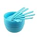 TAODAN DIY Slime Making Tools 6PCS Blue PP Plastic Glue Mixing Bowls with 6PCS Glue Mixing Spoons for Funny Craft Making Arts - Image 2
