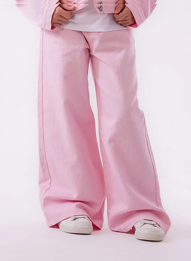 CN Jeans wear Kids Girls Summery Pants Pink - Image 1