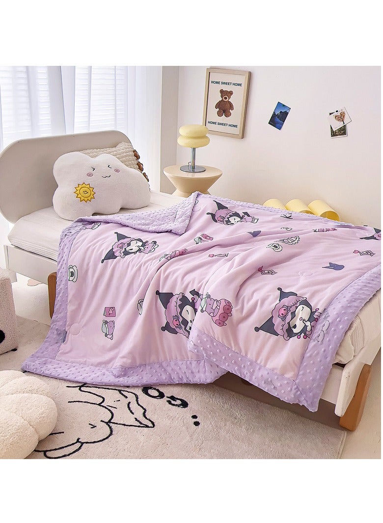 Sanrio Sanrio Kurome pattern children's special quilt cartoon print air conditioning quilt kindergarten nap quilt multi-functional children's quilt (size: 110cm × 150cm) - Image 1