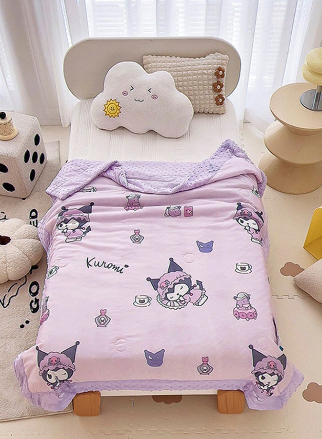 Sanrio Sanrio Kurome pattern children's special quilt cartoon print air conditioning quilt kindergarten nap quilt multi-functional children's quilt (size: 110cm × 150cm) - Image 2