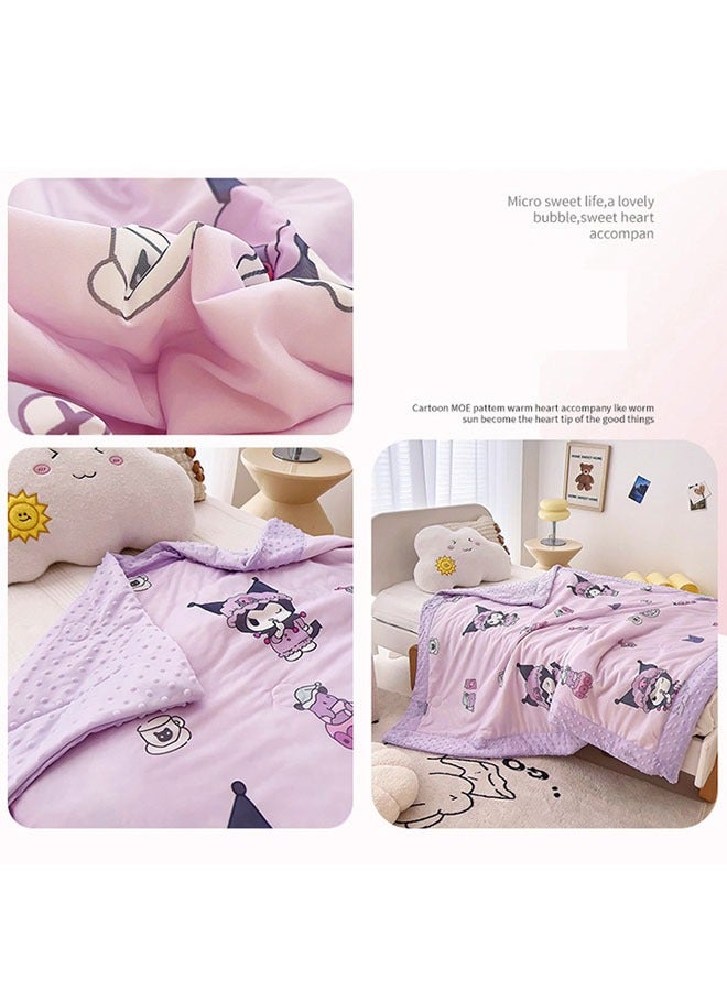 Sanrio Sanrio Kurome pattern children's special quilt cartoon print air conditioning quilt kindergarten nap quilt multi-functional children's quilt (size: 110cm × 150cm) - Image 3