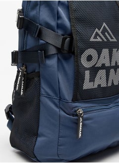 Oaklan by Shoexpress Logo Print Backpack with Adjustable Straps - 42x30x16 cm  - Image 3