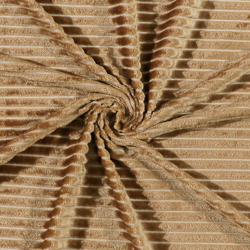 RD TREND® Striped Warm Reversible Quilt Cover Single Bed with Zipper, Duvet Cover Single Bed with Stripe Soft Flannel (60x90) Inches. (Beige) - Image 2