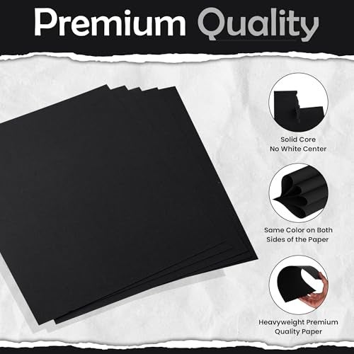 SANZIX 120 Sheets Black Cardstock Paper 8.5 x 11 80lb/216 GSM Cover Card Stock for Invitations, Drawing, Menus, Halloween Decorations, DIY Cards, Scrapbook, Calligraphy | Heavyweight Printer Paper - Image 3